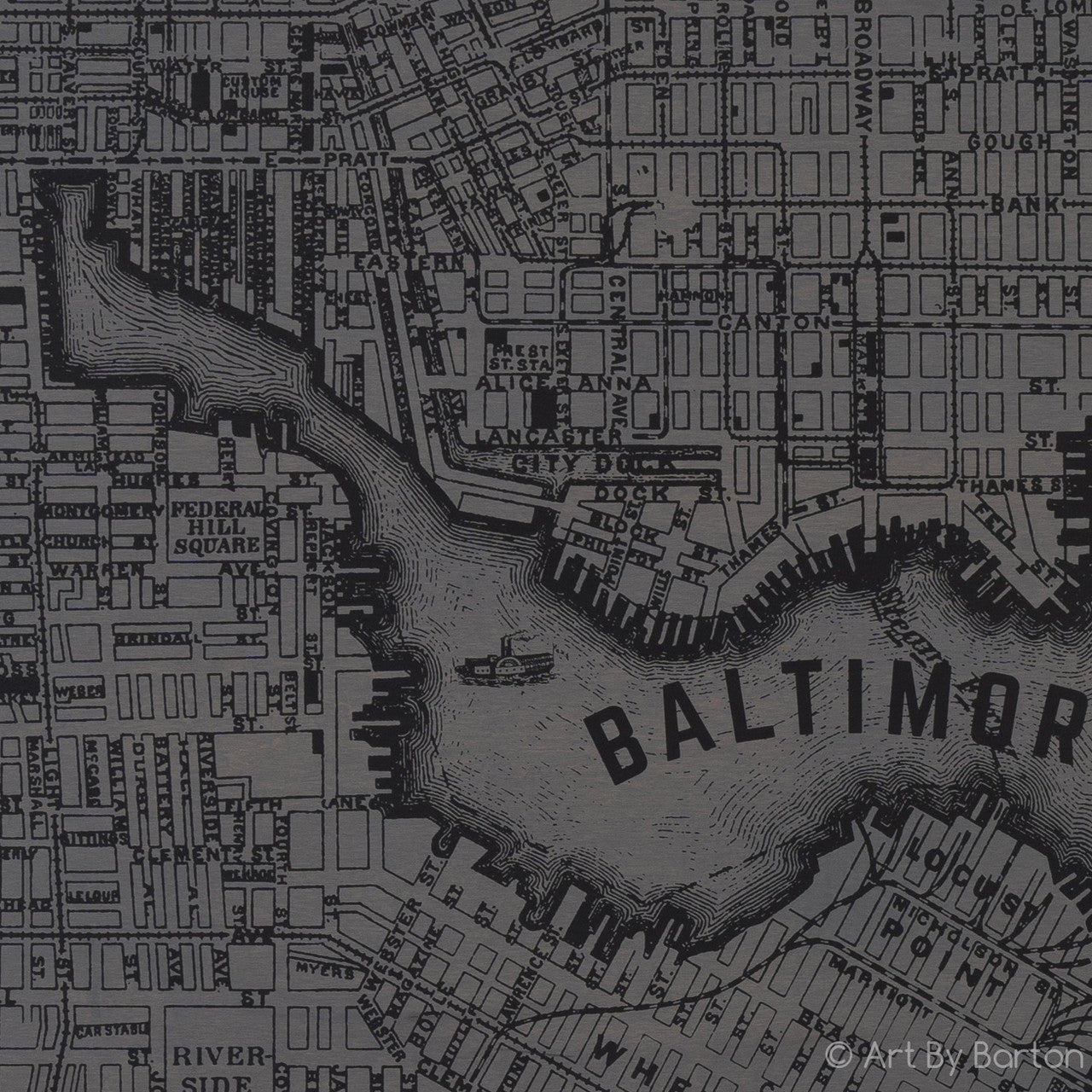 1890s Baltimore Map grey