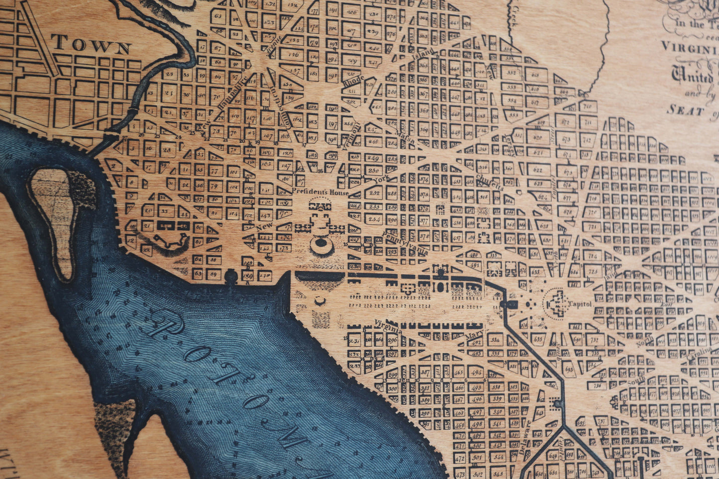 Washintong D.C. Map two color 30x30