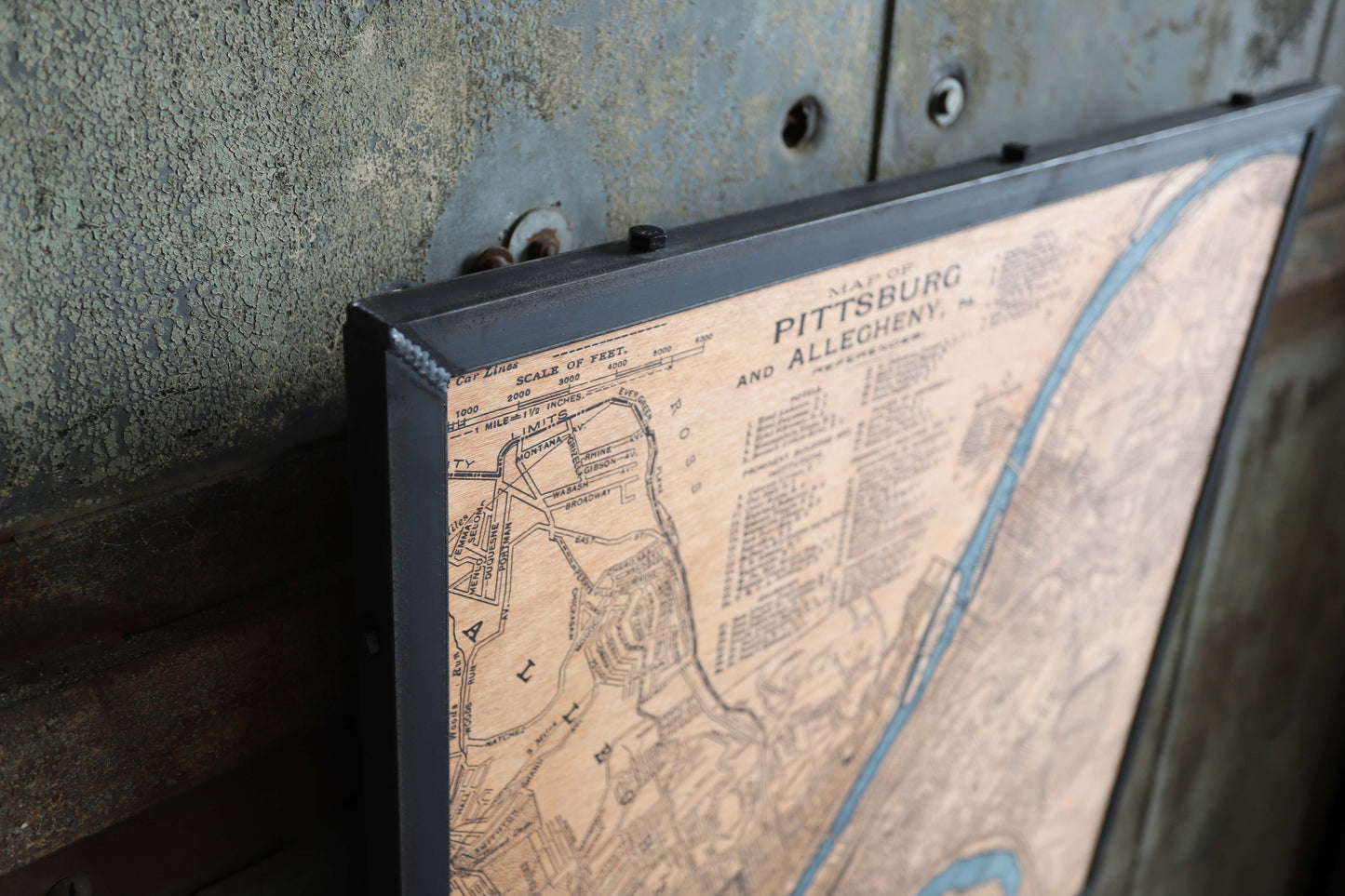 Pittsburgh Map two color 30x30
