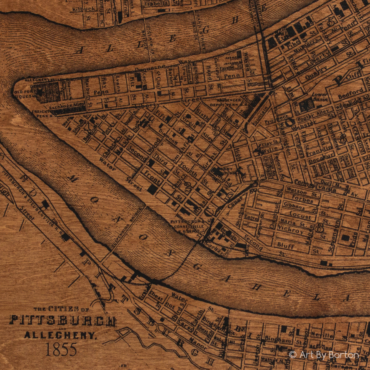 Pittsburgh Map 24x24