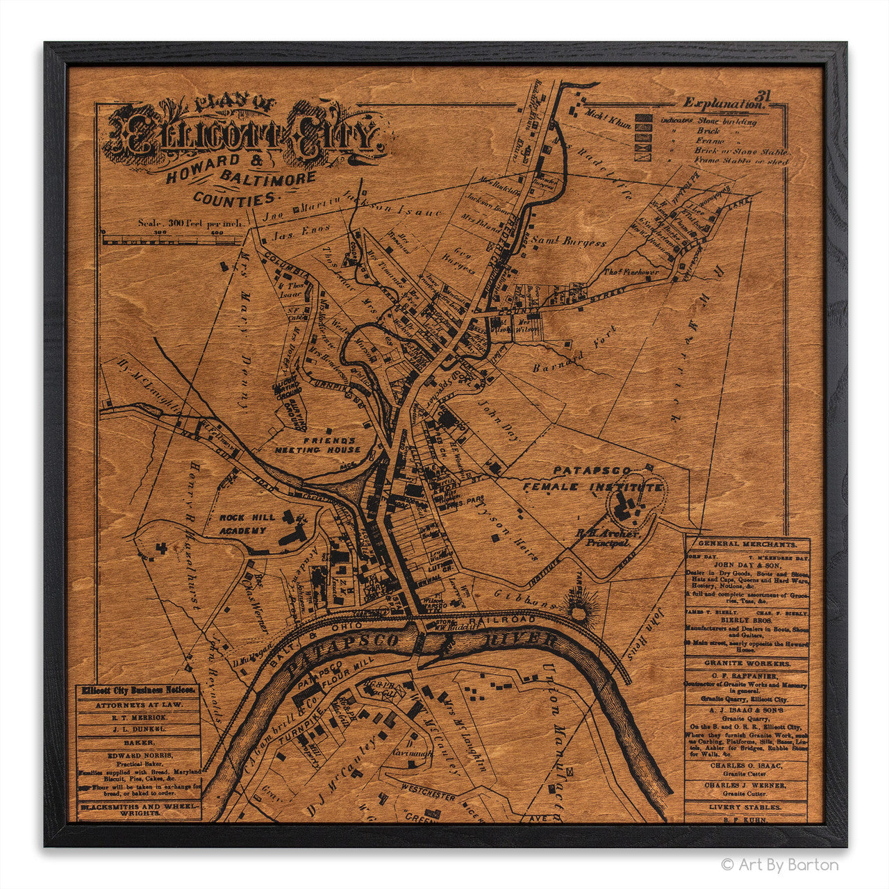 Ellicott City Map 24x24