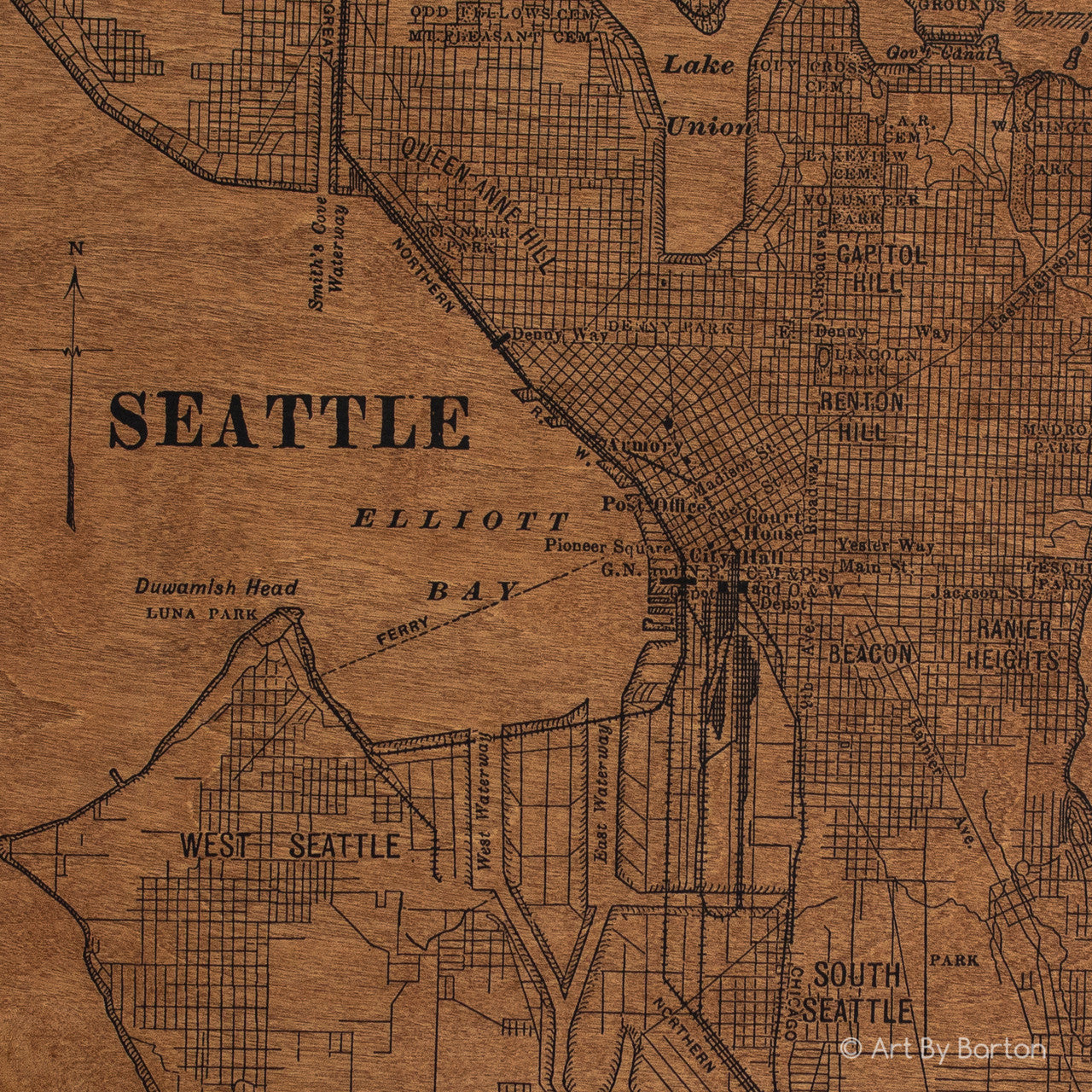 Seattle Map 24x24