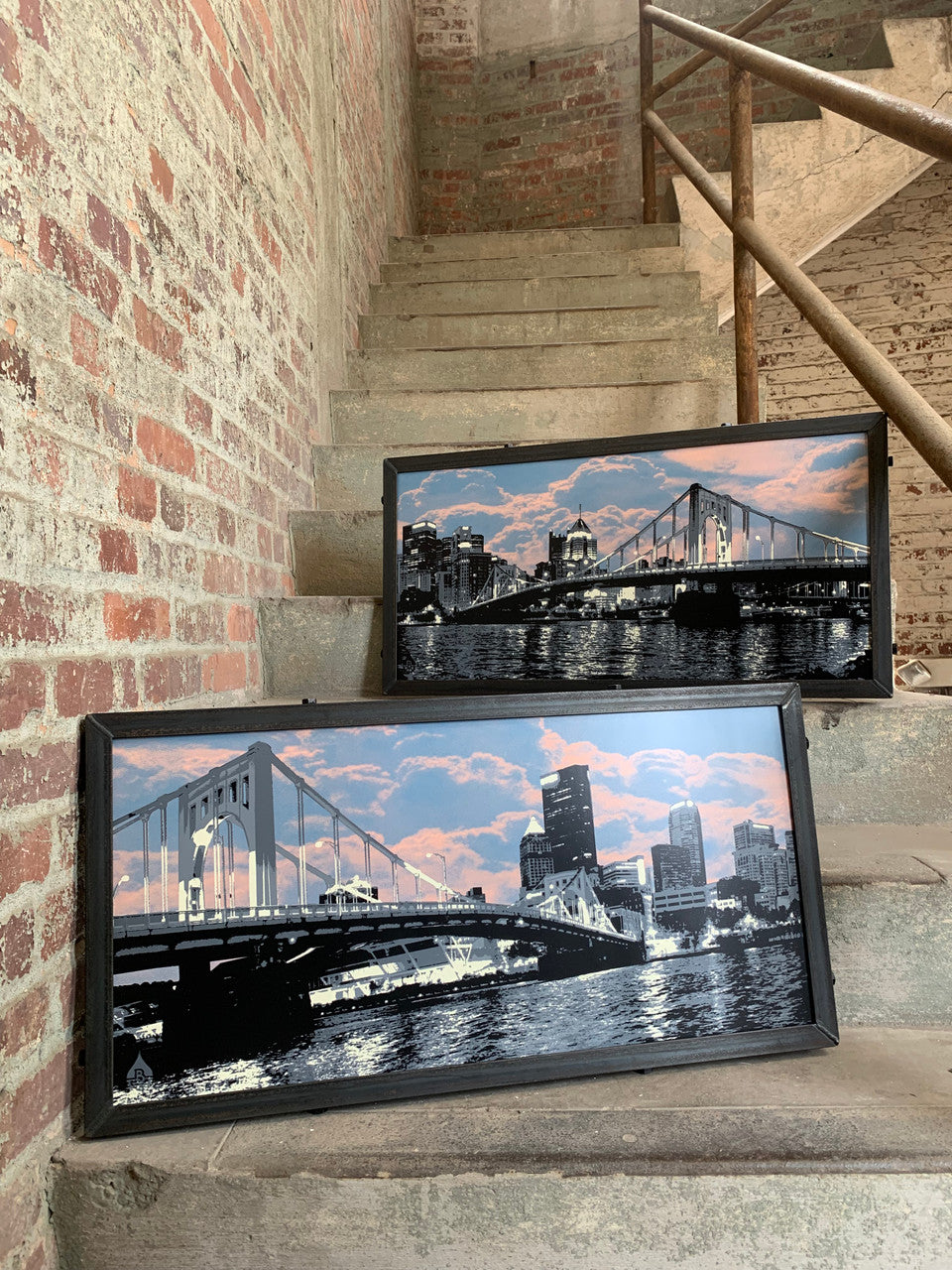 Pittsburgh Skyline Sunset Diptych