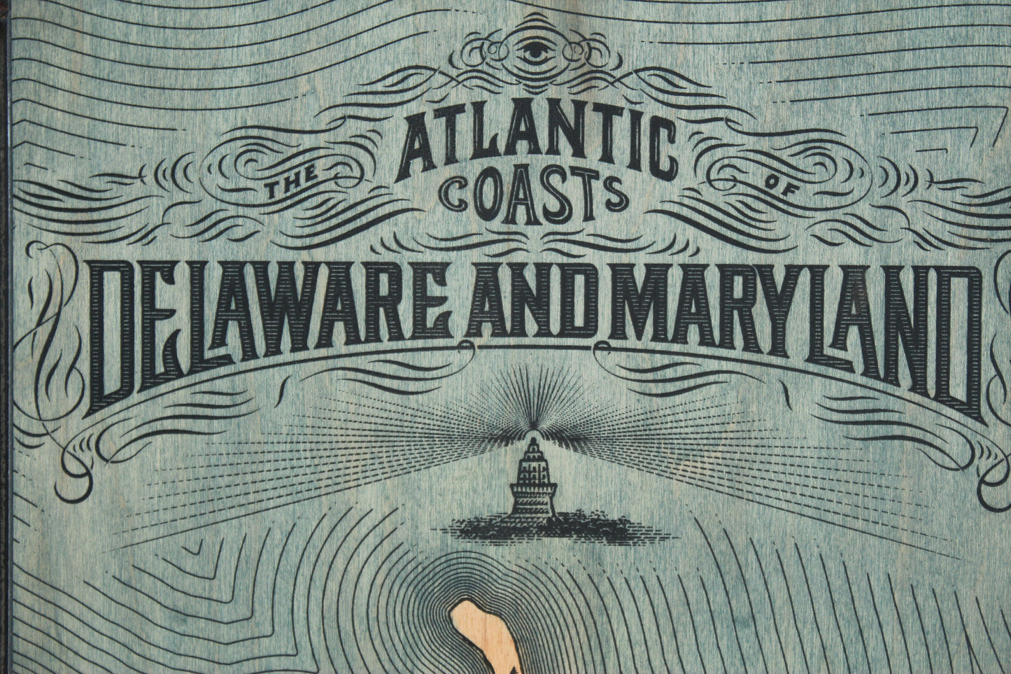 Atlantic Coasts Delaware and Maryland Map 12x60