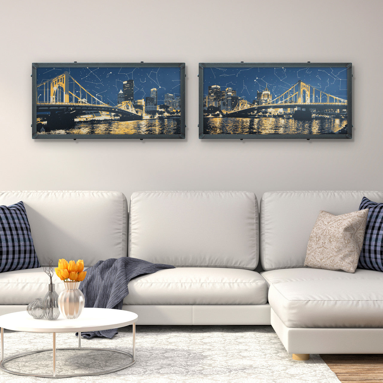 Pittsburgh Skyline Starmap Panoramic