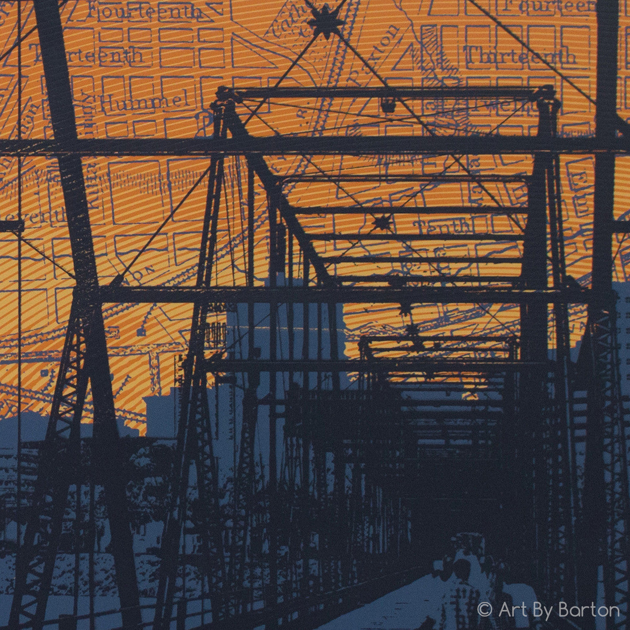 Walnut Street Bridge Sunset, Harrisburg PA