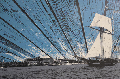 Pride of Baltimore with wood sky 36x72