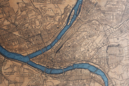 Pittsburgh Map two color 30x30