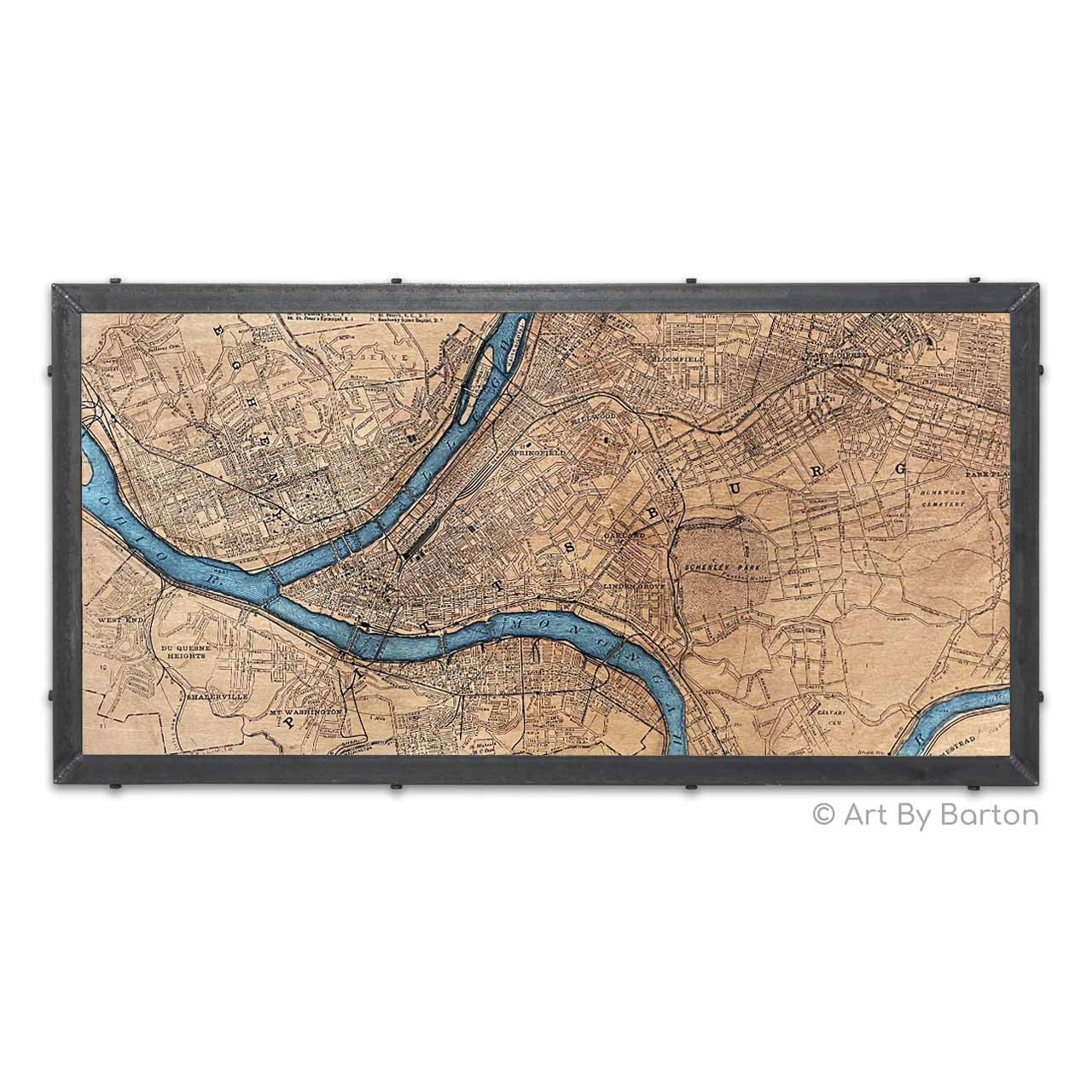 Pittsburgh Vintage Map 2-Color