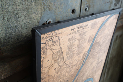 Pittsburgh Map two color 30x30