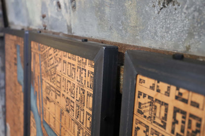 Baltimore City Map Triptych 24x48