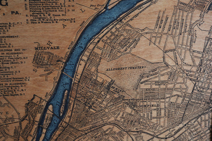 Pittsburgh Map two color 30x30