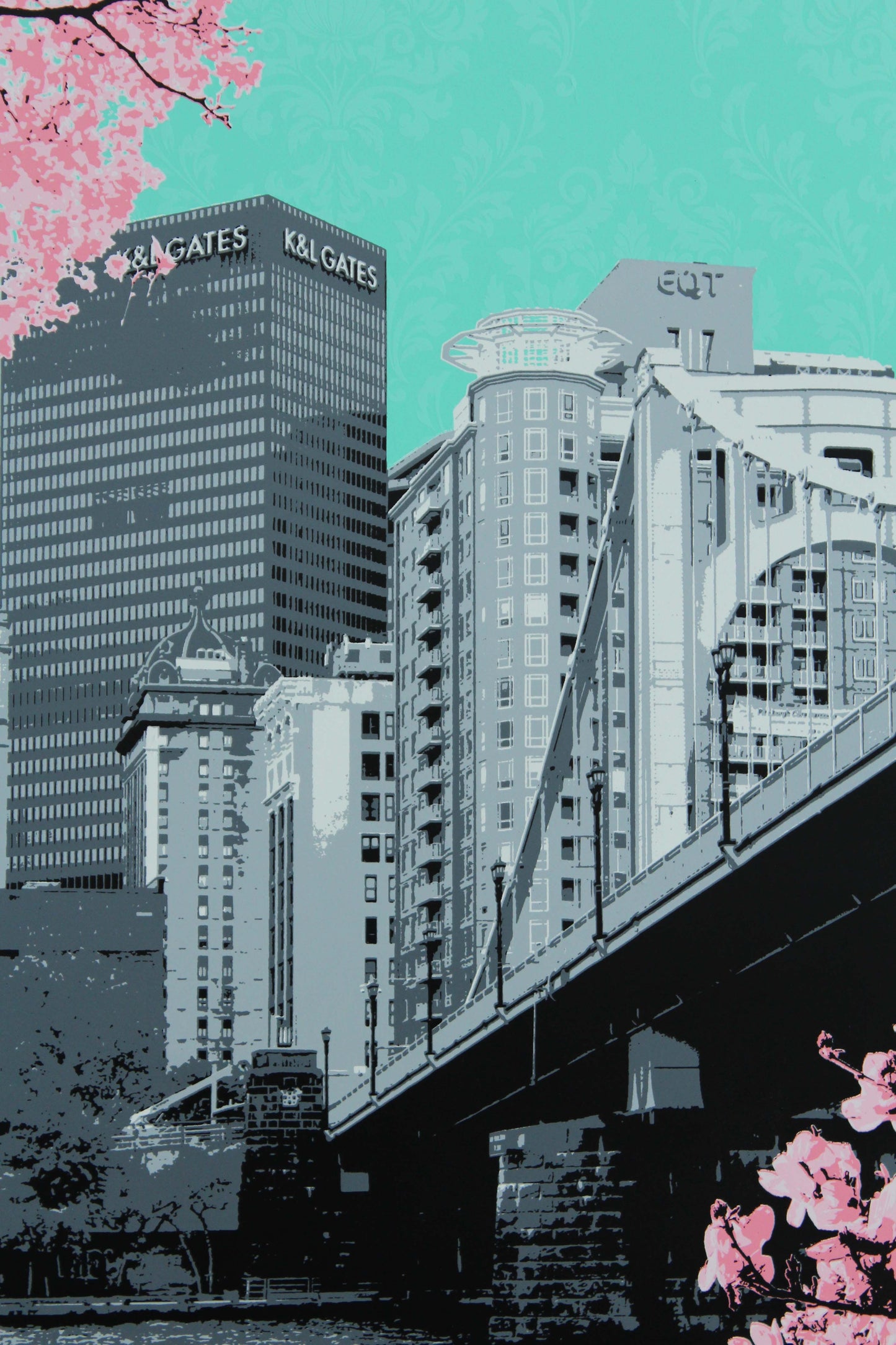 Springtime on the 7th Street Bridge, Pittburgh, PA 15x30