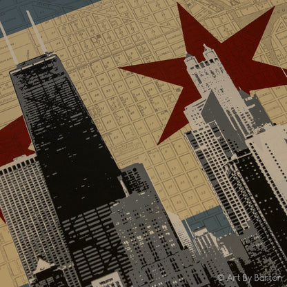 Big Chicago Flag Skyline