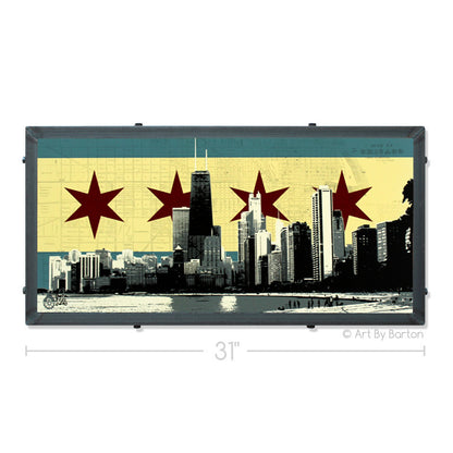 Chicago skyline flag