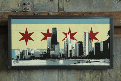 Chicago skyline flag
