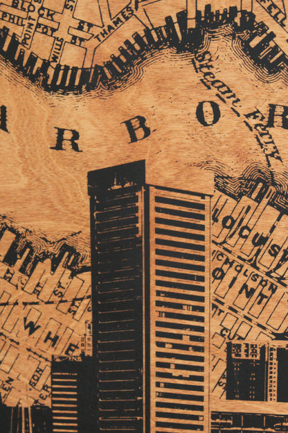 Baltimore City Map Triptych 15x30 ea.