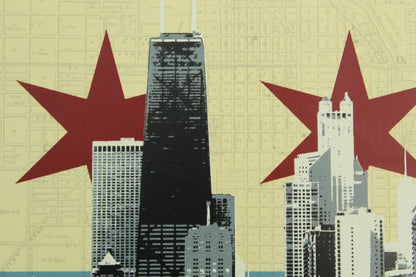 Chicago skyline flag