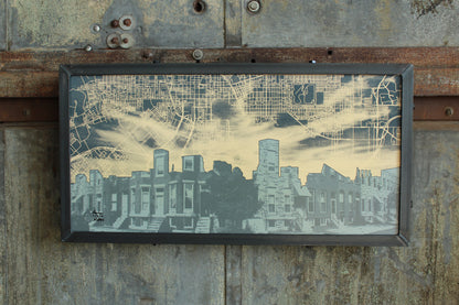 Baltimore Rowhome Skyline Map, Baltimore, MD 15x30