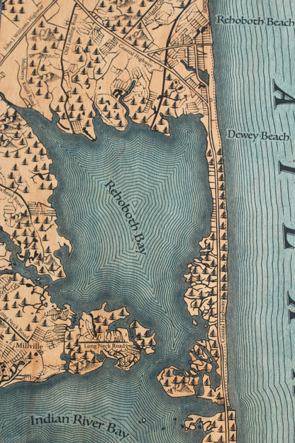 Atlantic Coasts Delaware and Maryland Map 12x60