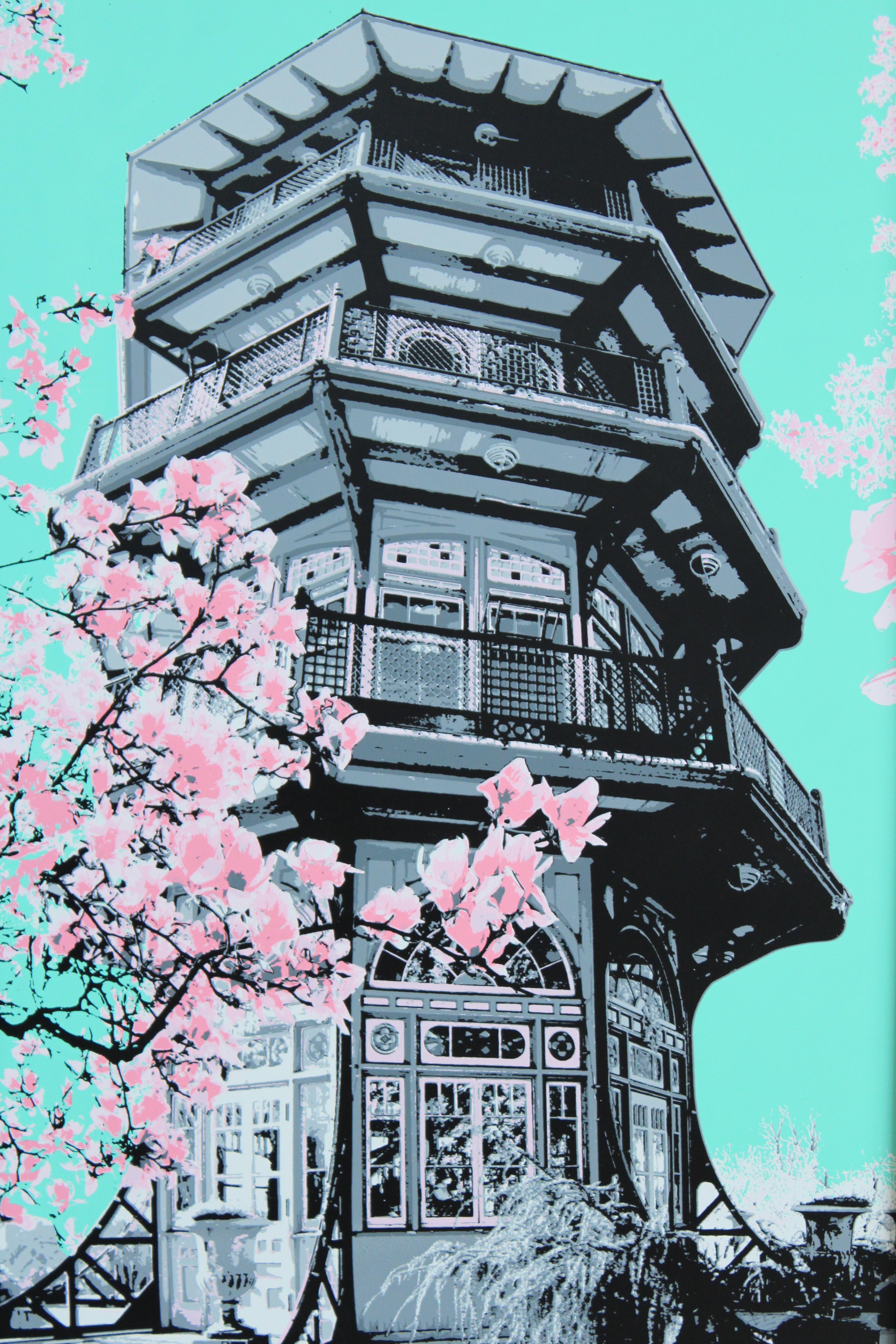 Springtime at the Pagoda, Patterson Park, MD 15x30 – Art by Barton