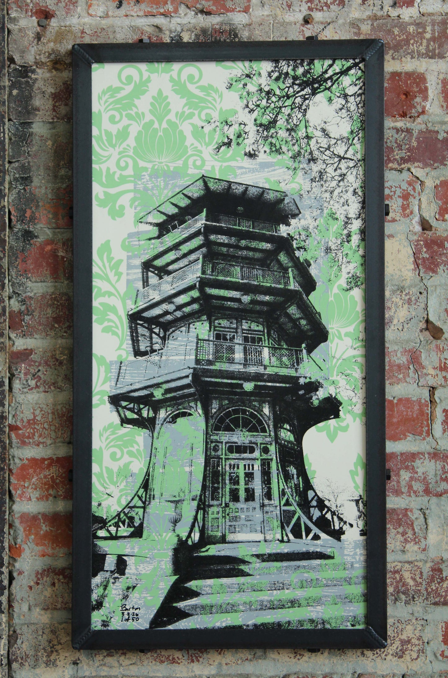 Abstract Damask Pagoda, Baltimore, MD 15x30