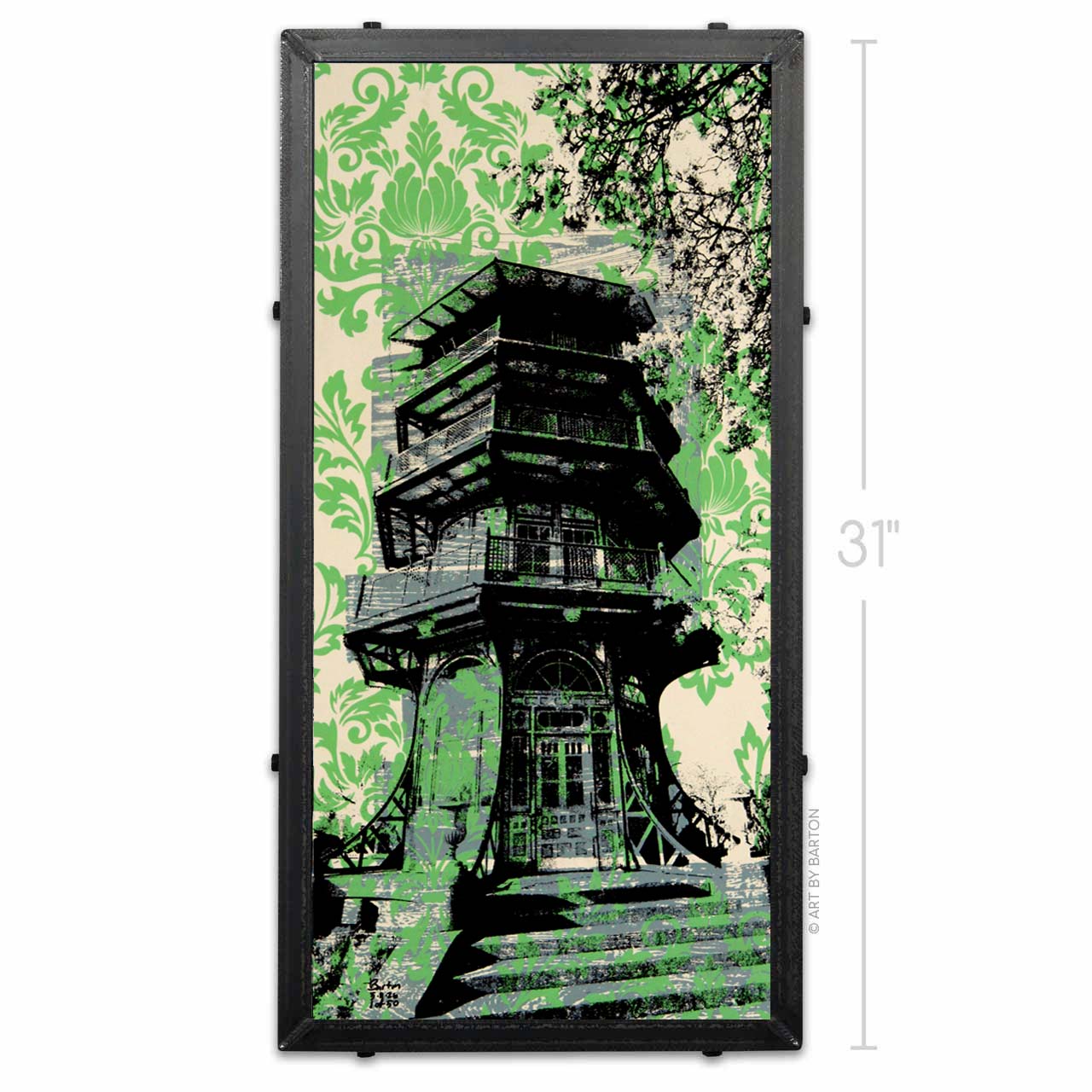 Abstract Damask Pagoda, Baltimore, MD 15x30