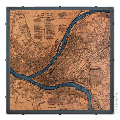 Pittsburgh Map two color 30x30