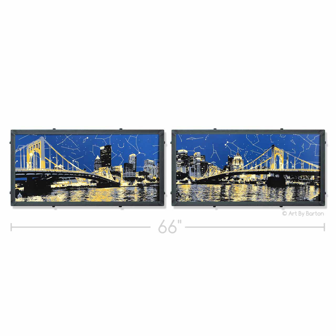 Pittsburgh Skyline Starmap Panoramic