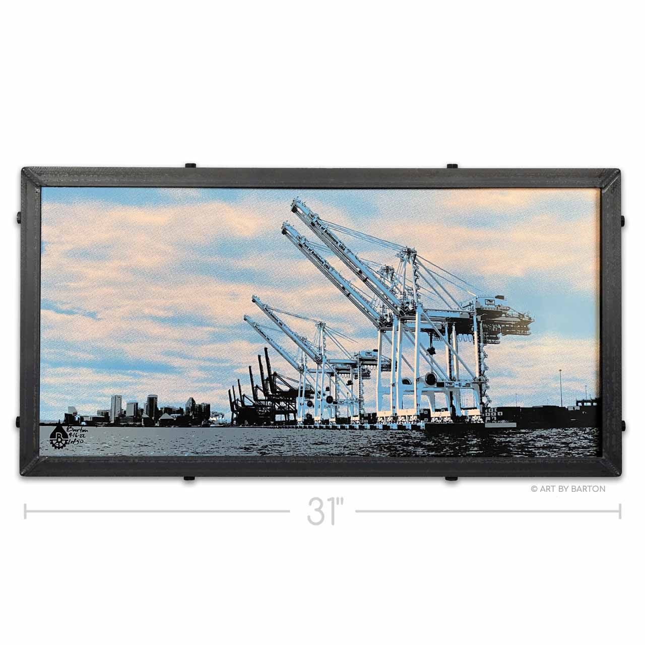 Port Cranes Sunset Baltimore MD