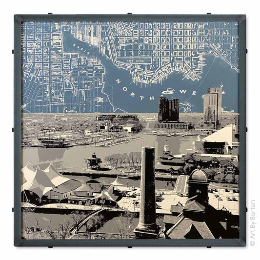 Square Skyline with Map