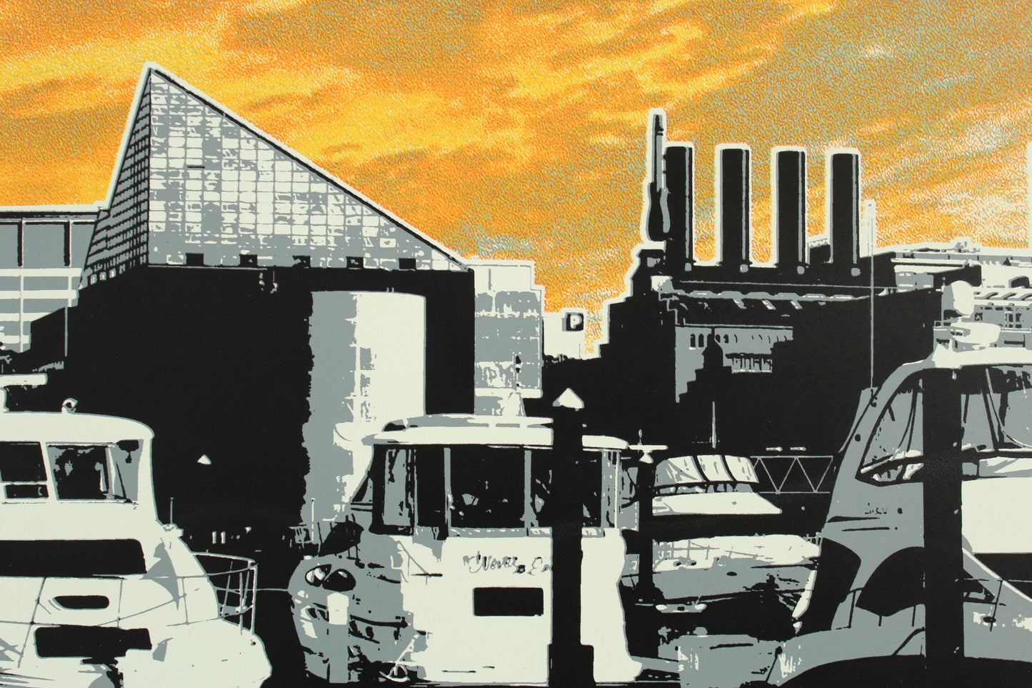 Baltimore Skyline Triptych Sunset, Baltimore, MD 15x30 ea.