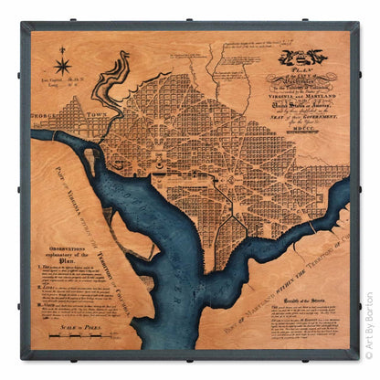 Washintong D.C. Map two color 30x30