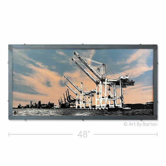Port Cranes Sunset 24x48